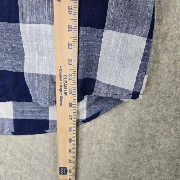 Blue & White Plaid Button-Up Shirt XL - Picture 7 of 8